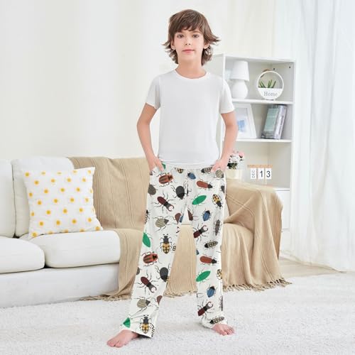 Boys' Pants Colorful Beetle Long Bottoms Jogger Pants Elastic Waist Trousers with Pockets S-XL3