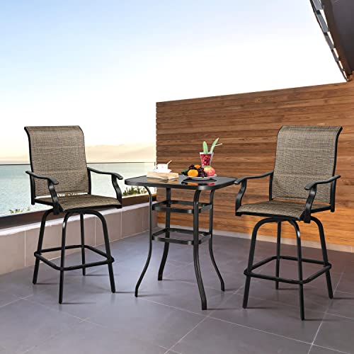 Yaheetech Patio Stools Outdoor Swivel Bar Chairs, All Weather Bar Height Chairs Set Of 2, Patio Furniture Set For Yard Pool Garden #TOP1