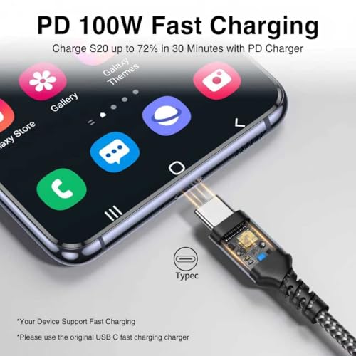GIANAC 100W USB C auf USB C Kabel [5M] Schnellladekabel USB C PD 5A/20V USB C Ladekabel mit E-Mark Chip für iPhone 15 Pro Macbook Pro iPad Pro,Samsung Galaxy S23 S22 S21 usw