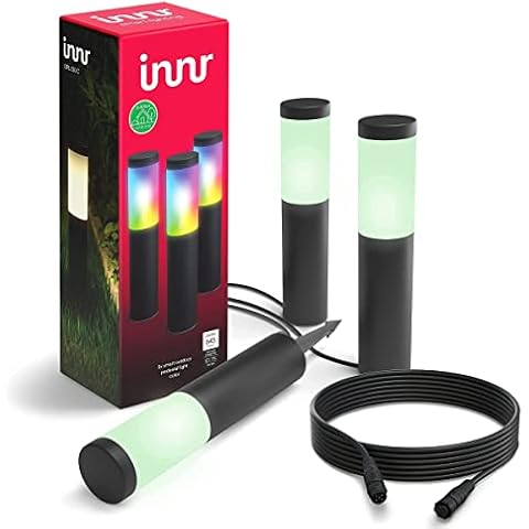 innr Zigbee Smart Color Outdoor Pedestal Lights Set and Extension Cable Bundle, Works with Philips Hue, Alexa, Hey Google and SmartThings (Hub Required) Cover