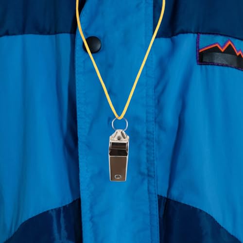 6 silbatos deportivos de acero inoxidable con cuerda colgante miniatura 4