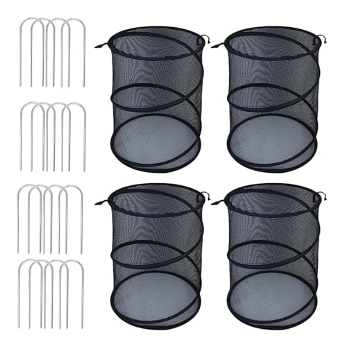 xowwyue Mesh Plant Enclosure - Plant Mesh Enclosure Pop out - Folding Garden Cage with 16 Stakes for Blueberry Bushes Vegetables Fruits Cultivation