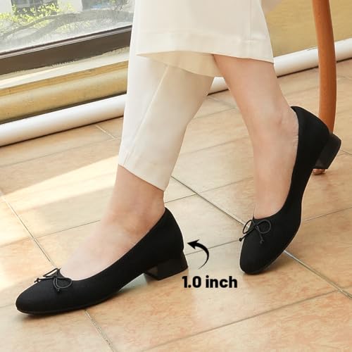 JENN ARDOR Womens Low Block Chunky Pumps Ladies Dress Heels Closed Round Toe Casual Office Shoes for Women Comfortable3