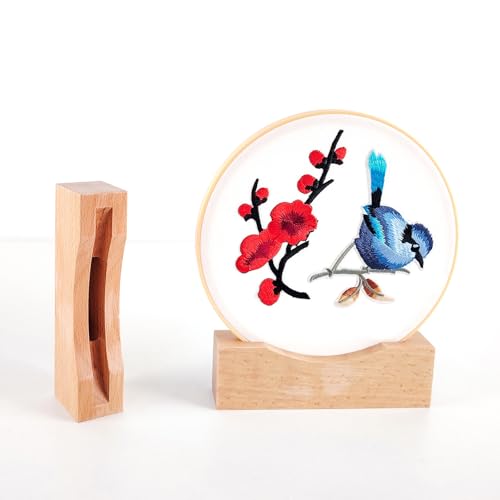 Embroidery Hoop Stand Base 3Pack Embroidery Stand 2 Tier Groove Design Embroidery Display Stand Base ,Embroidery Hoop Display Cross Stitch Kits (Suitable 4-6.7IN Frame)