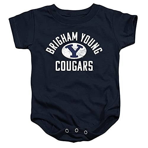 Brigham Young University BYU Official BYU Cougars Logo Unisex Infant Snap Suit for Baby,Navy, 6 Months