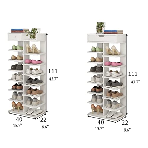 Étagère à chaussures à 8 niveaux avec tiroir de rangement