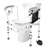 Toilet Rails for Elderly Handicap, HEPO Stability Bathroom Safety Frame with Handles & Storage Bag,