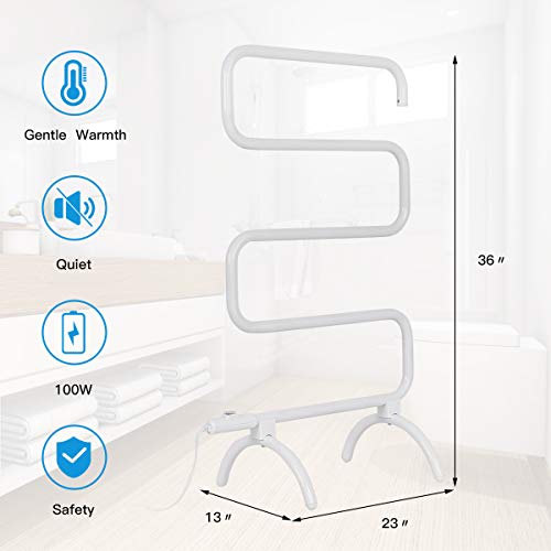 Giantex 22239192 Electric Towel Warmer, S-Shaped Heated Towel Rack thumb #2