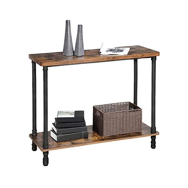 VASAGLE Industrial Console Table, Sofa Table with Iron Pipe Legs, Easy Assembly, Accent Table for Hallway - Image 5