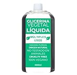 PLANTAWA Glicerina Vegetal Liquida 1L, Alta Pureza, Hidratante y Humectante Natural Cabello y Piel,Sin Fragancia Ideal Jabones,Champús,Cremas,Grado Farmacéutico USP