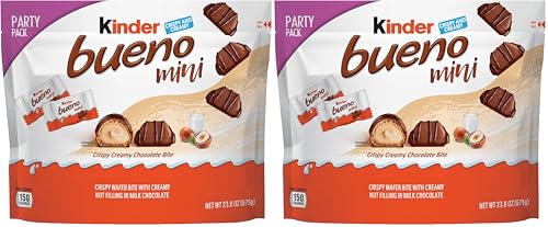 Image of Kinder Bueno Mini Chocolate Bites with Crispy Wafer and Hazelnut Cream, Individually Wrapped, Party Pack, 23.8 oz (Pack of 2)