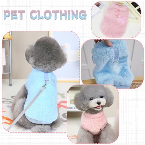 JSTHHTT 2 Stück Hundepullover für kleine Hunde mit D-Ring, Hundepullover Kleine Hunde, Perfekte Hundejacke Chihuahua, Winterjacken Hunde, für Kleine Mittelgroße Hunde und Katzen
