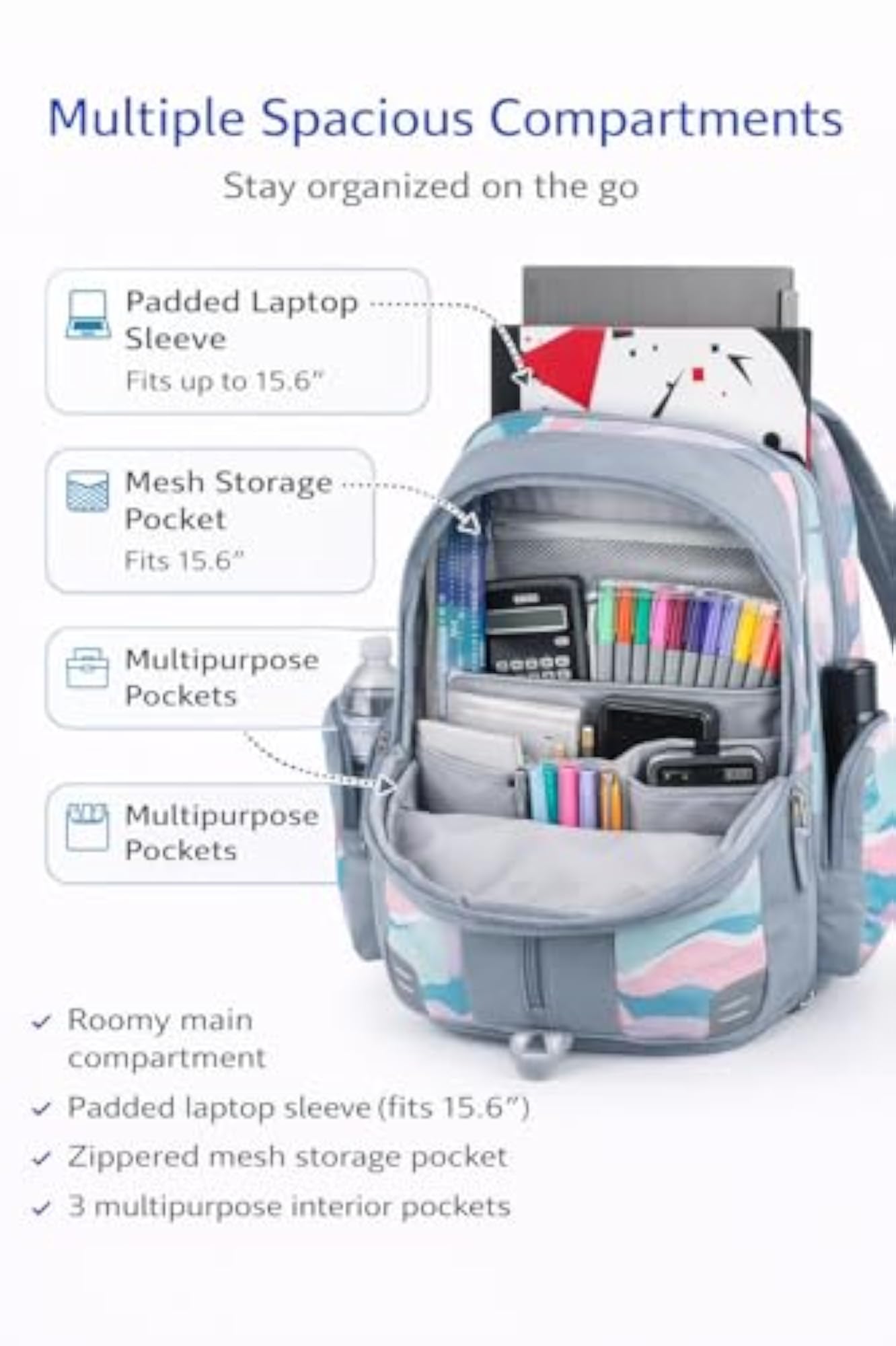 Oversized Expandable Backpack with EasyWash Bag