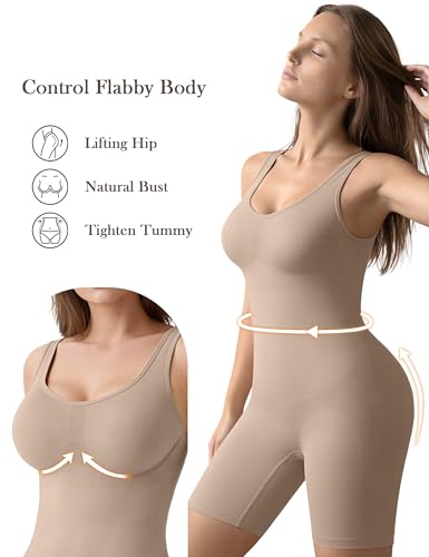 Image of VVX Shorts Bodysuit for Women Tummy Control Shapewear Seamless Sexy Butt Lifting Workout Bodycon One Piece Short Jumpsuit