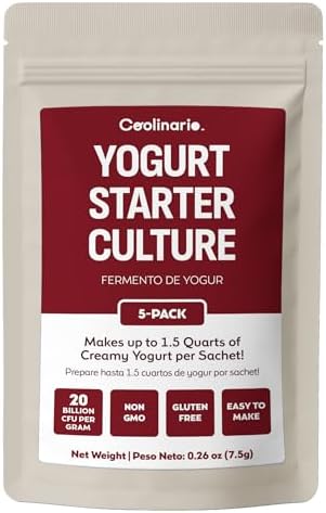 Coolinario Yogurt Starter Culture with Probiotics (5-Pack, 1g Sachets)