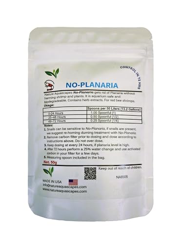 Nature Aquascapes No Planaria Shrimp Safe-Planaria, Hydra Killer for Shrimp, Fish and Planted Tanks (50 gram)