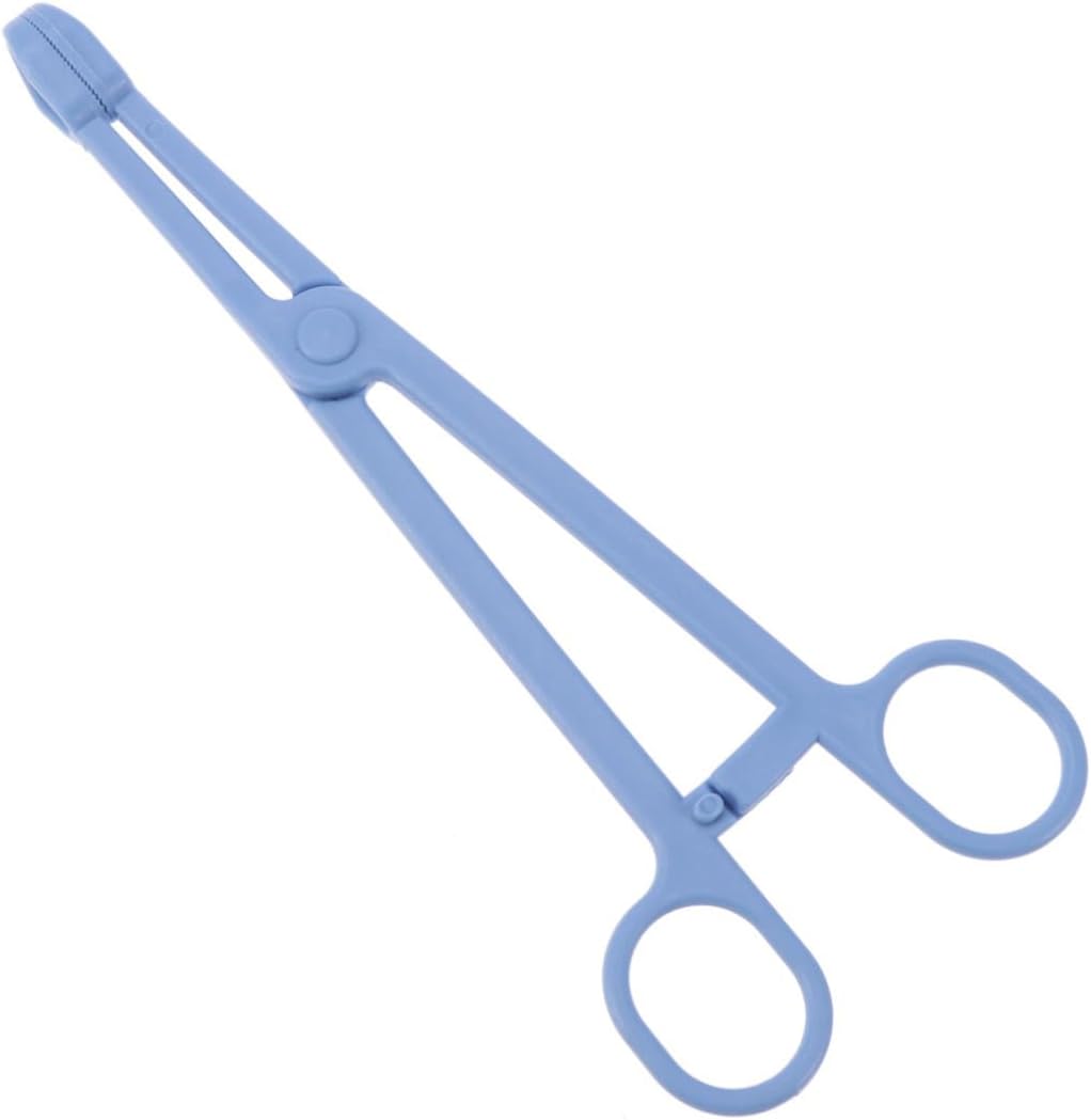 Mipcase Reptile Stool Clamp Scissors Shape 19cm ABS Plastic Blue | Long Handles, Convenient Pickup Tool, for Lizards and Birds, PET Cleaning Supplies with Stylish Design