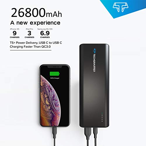 Techsmarter 26800Mah 30W Power Delivery Usb C Pd Power Bank, Fast Charging Portable Phone Charger. Compatible With Macbook Air, Chromebook, Ipad, Iphone, Samsung Galaxy, Lg, Android, Motorola #TOP4