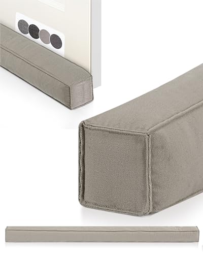 Beautissu Draft Excluder for Doors Cushion 140cm – Energy Efficient Door Draft Stopper Blocker – Weighted Draught Excluder Cushion for Bottom of Door & Windows – Light Grey – Marin