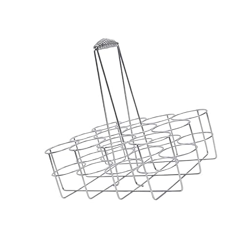 Drink Bottle Rack with Handle, 12-Slot Metal Wire Organizer for Kitchen, Party Serving, Picnics and Outdoor Meals Beverage Tote Bottle Basket Party Drink Rack Kitchen Organizer Picnic Tote Serving