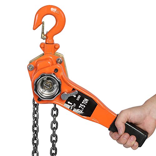 チェーンホイストレバーチェーンホイスト、3/4トン1650ポンド容量9フィートチェーンビルディングガレージの倉庫自動車機械のためのヘビーデューティフックと一緒に来る