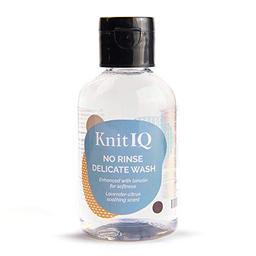 KnitIQ No Rinse Delicate Wash Liquid Detergent, 4.0 fl. oz - Natural Wool Wash with Lanolin for Delicates and Knit Wool Fabric, Lavender Citrus Fragrance, 20 Washes
