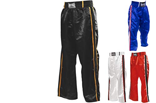 METAL BOXE   Pantalón de Kickboxing, Color Negro y Dorado, Talla 130 cm