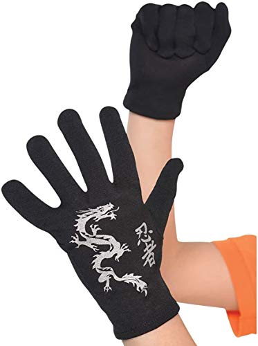 Bold Black with Dragon Design Ninja Gloves for Kids - 1 Pair - Perfect for Your Little Ninja Warrior