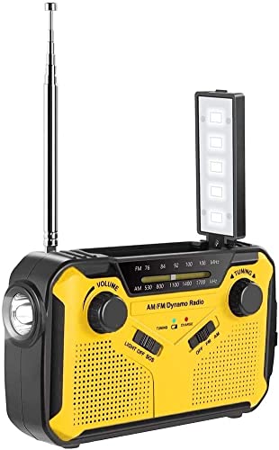 YQYBF Solar Radio Am/Fm, Solar Radio with Led Flashlight Sos Alarm, USB Power Bank Mobile Phone Charger, Emergency Radio Dynamo for Traveling Bivouac