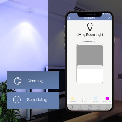 Image of Feit Electric 4 inch Smart WiFi Recessed Downlight with J-Box, Color Changing RGBW + Tunable White, Compatible with Alexa, Google Assistant & Siri, Dimmable LED Ceiling Light,LEDR4XT /RGBW /CA /AG