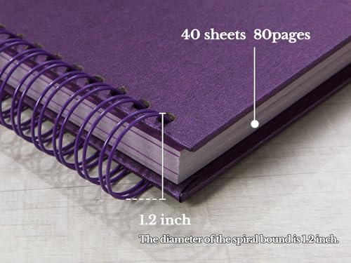potricher 20,3 x 20,3 cm DIY Scrapbook Fotoalbum 80 Seiten dickes Kraftpapier blanko lila Papier Erinnerungsbuch für Hochzeit und Jahrestag… – Ansicht 4