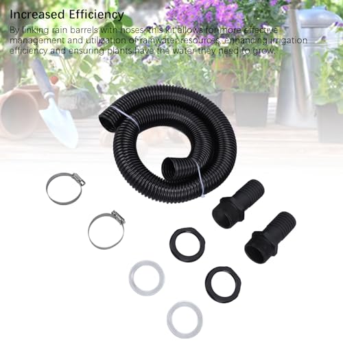 Kit de conector de manguera de barril de lluvia Sunicon, kit de enlace desviador de barril de lluvia
