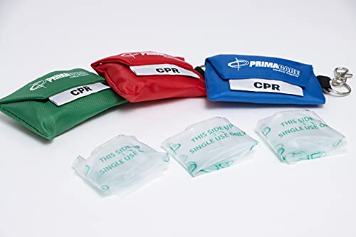Primacare Rs-8631 Cpr Barrier Keychain Pouch With One Way Valve, Face Shield Mask Keyring With Filter, First Aid Kits For Cpr Training, Colors May Vary #TOP4