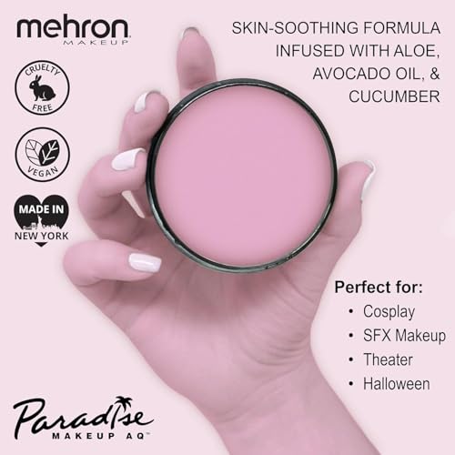 Image of Mehron Makeup Paradise Makeup AQ Pro Size | Stage & Screen Performance, Face & Body Painting, Beauty, Cosplay, and Halloween | Water Activated Face Paint, Body Paint 1.4 oz (40 g) - Pastel Mauve