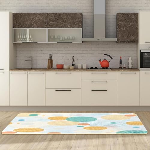Alfombras de cocina absorbentes lavables amarillas de dos piezas 3