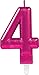 Produktbild Carpeta Zahlenkerze * Zahl 4 * in PINK mit Steckfuß | ca. 10cm x 6cm groß | Deko 4. Geburtstag Geburtstagskerze Kerze