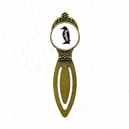 Marque-page pingouin noir et blanc style rétro signet de bureau original
