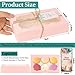 Jyongmer 40 Pack Cookie Boxes with Clear Window, 7 x 4 3/8 x 1½ Inch Small Pink Kraft Candy Boxes Premium Pastry Boxes with Tags Ropes for Cookie Packaging, Dessert, Donuts, Pie, Cupcakes, Parties