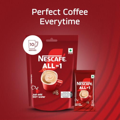 Image of Nescafe All in 1 | Instant Hot Coffee Premix - Just Add Hot Water | 160g (10 Sachets*16g)