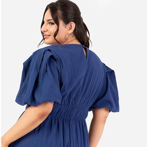 Robe midi Lovedrobe à taille élastique croisée pour sublimer la silhouette - 6