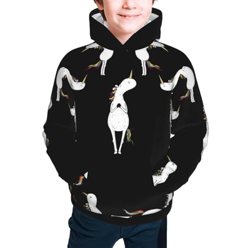 Unicorn Sun Salutataion Yoga Kids Pullover Hoodies Boys Sweatshirts Girls Athletic Clothes with Pocket2