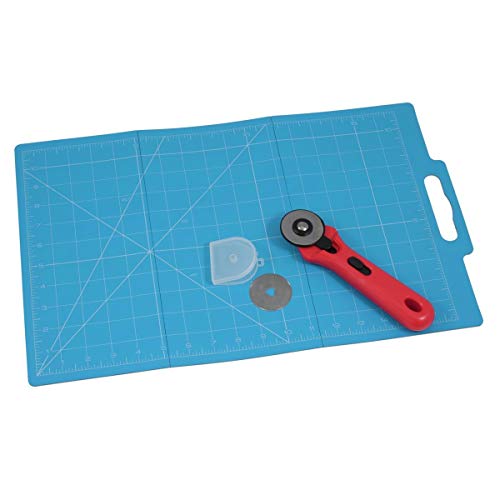 Trimits Folding Mat (30 x 45cm) with Rotary Cutter (45mm), 30 x 35cm