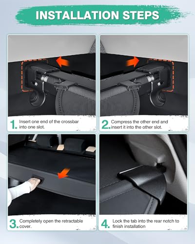 Image of Powerty Retractable Cargo Cover for 2023-2025 Honda Pilot, Canvas Trunk Cover Privacy Screen Rear Security Shade for Pilot Accessories