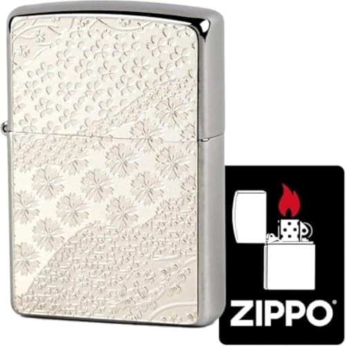 Encendedor Zippo Aceite Patrón Japonés Cerezo Plateado miniatura 2
