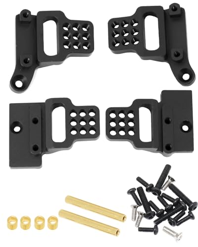 hopsupRC Aluminum Front Rear Adjustable Shock Towers Upgrades Parts for 1/18 TRX4M,Alloy Front Rear Shock Hoops Shock Towers Hops Up for 1/18 TRX4M,Black