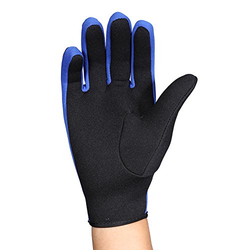 KIMISS 1 par de Guantes de Neopreno para Buceo, Surf, Natación, Pesca Submarina, Neopreno, Guantes de Buceo para Niños, Guantes para Deportes Acuáticos, Negro, Amarillo, S (Azul Negro)