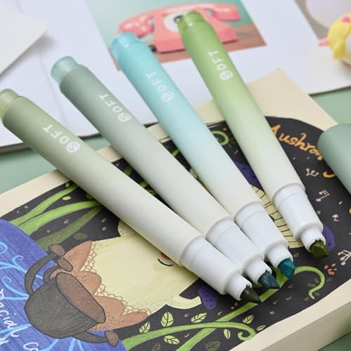 Image of RECLUSE Pastel Highlighter Pens Set of 4,Soft Gradient Color Mild Highlighters with Chisel Tip, Aesthetic Marker Pens for Study Notes, School Supplies, Office Work, Bullet Journal, Highlighting & Art