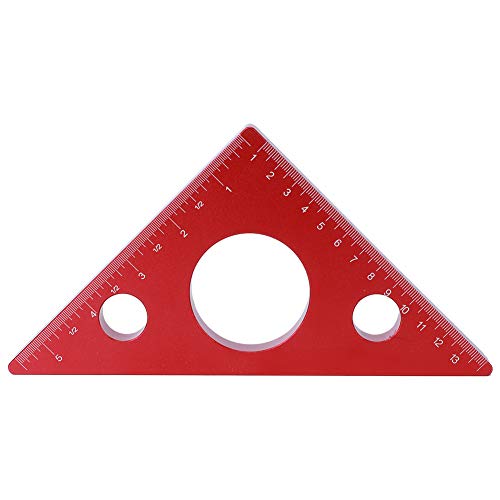Regla triangular de 5 pulgadas para medir madera y marcar ángulos en talleres de carpintería