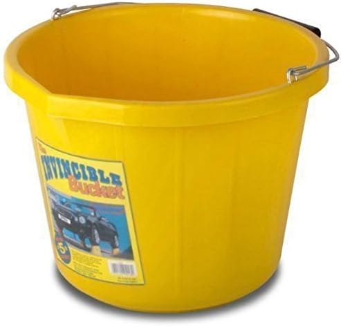 Likimen Home 4 X Invincible Heavy Duty Strong Large Yellow Builders Bucket Water Mixing Tub