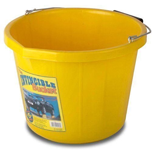 Likimen Home 4 X Invincible Heavy Duty Strong Large Yellow Builders Bucket Water Mixing Tub
